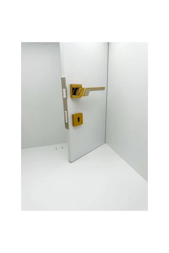 Volvo İnox Gold Kare Rozetli Oda Kapı Kolu Koldoor 1 Takım - Resim 3