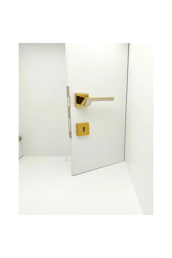 Volvo İnox Gold Kare Rozetli Oda Kapı Kolu Koldoor 1 Takım - Resim 4