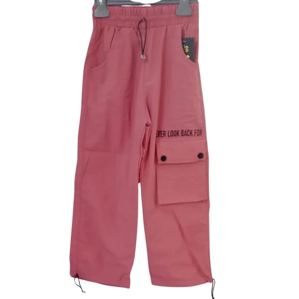 MARKAMPİNK KİNG OF BACK BASKILI KIZ ÇOCUK PARAŞÜT PANTOLON
