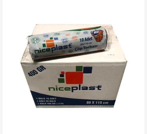 Niceplast Çöp Torbası Jumbo Kalın ( 400 gr ) 80x110 cm 10'lu x 20 Paket