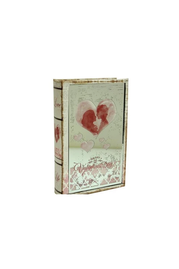 Kutu Kitap Aynalı Valentine Dekoratif Hediyelik