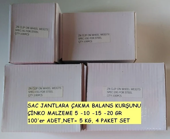 Saç Jantlara Çakma Balans Kurşunu - Çinko Malzeme 5-10-15-20 Gr ürün görseli