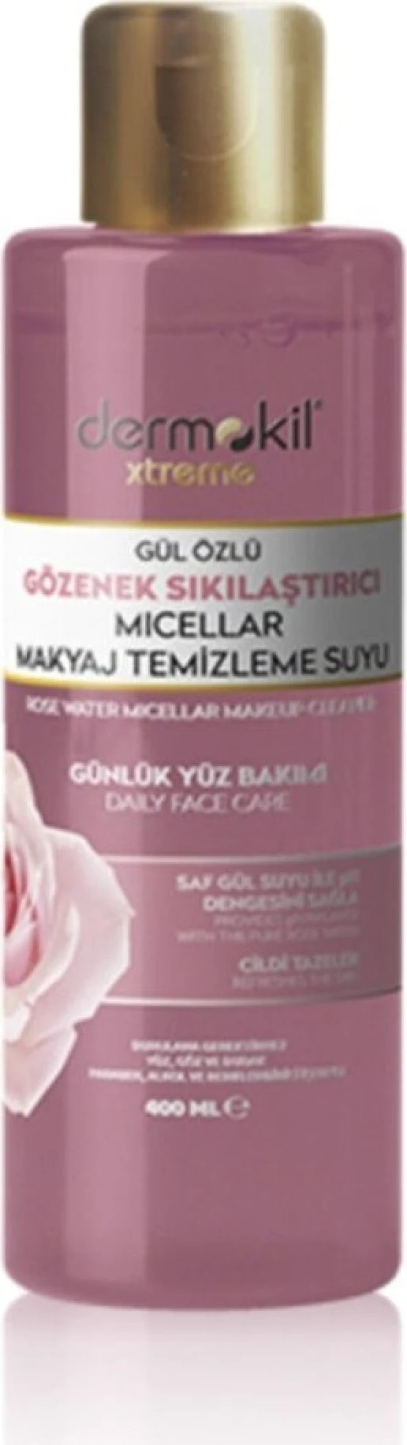 Dermokil Gül Özlü Gözenek Sıkılaştırıcı Mıcellar Makyaj Temizleme Suyu 400 ml