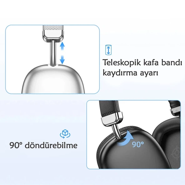 LinkTech HP5 ANC Kulak Üstü Kablosuz Bluetooth Kulaklık - 6