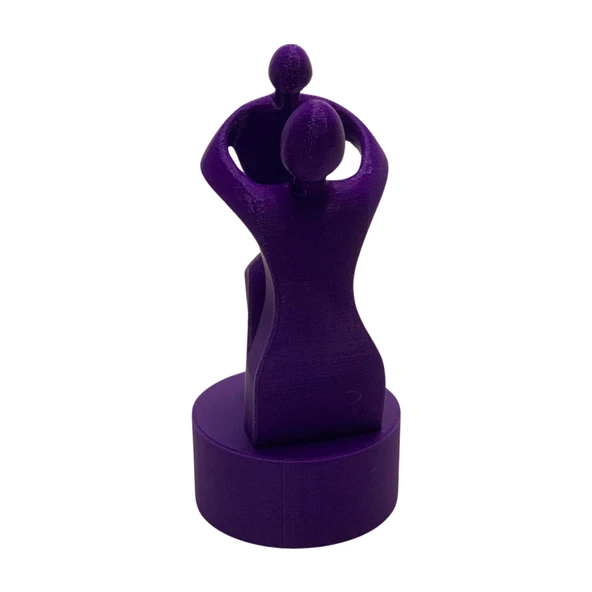 3D Anne ve Çocuk Figür - Mor - 5