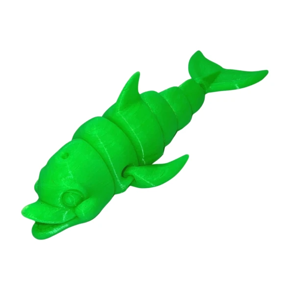 3D Hareketli Gülen Yunus Figürlü Oyuncak -Neon Yeşili - 1