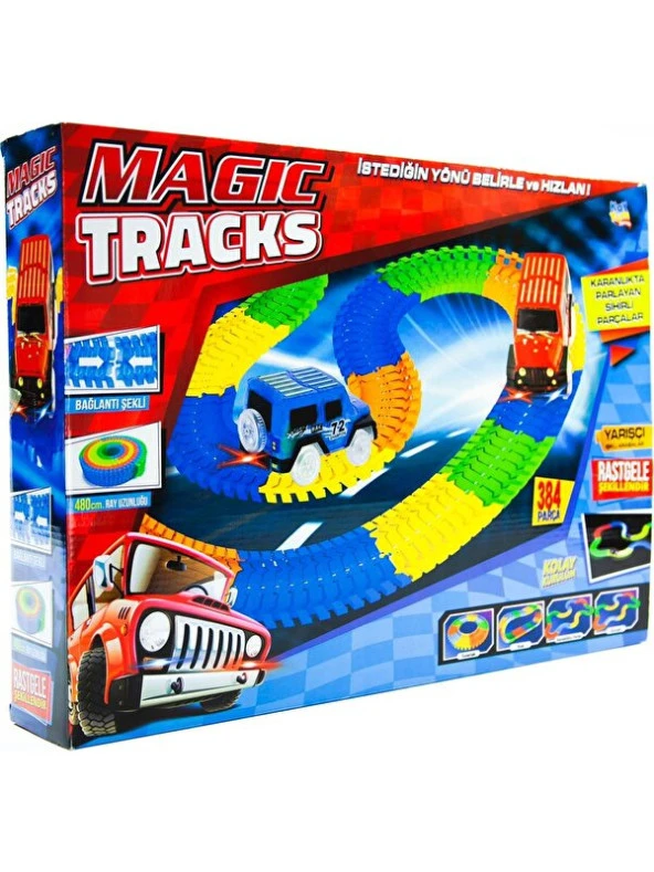 Kayyum Oyuncak Oyuncak Magic Tracks Hareketli Raylar 384 Parça 2 Araba