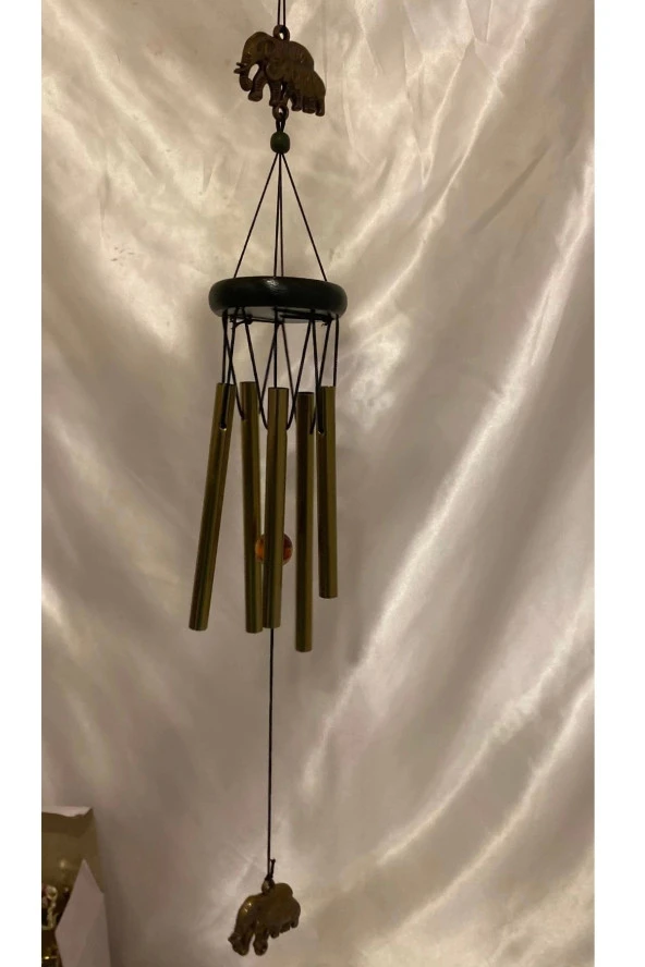 Deprem Zili Çanı Rüzgar Çanı Zili Feng Shui Ejderha Yılı Koruyucu Yin Yang Şık 5 Metal Boru Fil Objeli ürün görseli