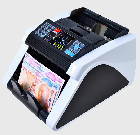 Kaan Mix TL ve Euro Karışık, Dolar, Gbp Adet Sayım Sahte Kontrollü Ofis Tipi Para Sayma Makinesi (Sesli Konuşma) - Resim 2