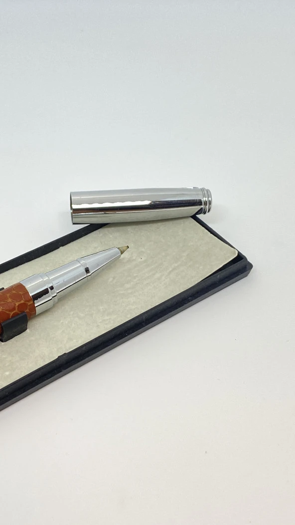 DivitPen Kahverengi Deri Roller Kalem - 2