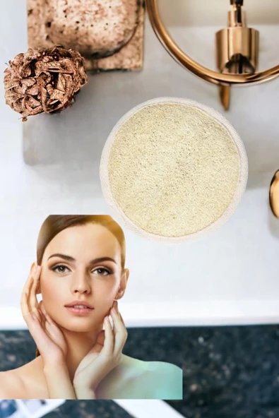 2'li Doğal Set Kabak Lifli Kahveli Sabun Peeling Bakım Sıkılaştırma Akne Temizleme Lifli Yüz Pedi - 5