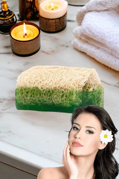 %100 El Yapımı Doğal Kabak Lifli Aloe Vera Sabun 120 Gr - 3