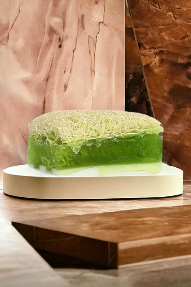 %100 El Yapımı Doğal Kabak Lifli Keçi Sütü Aloe Vera Sabun 120 Gr - 5