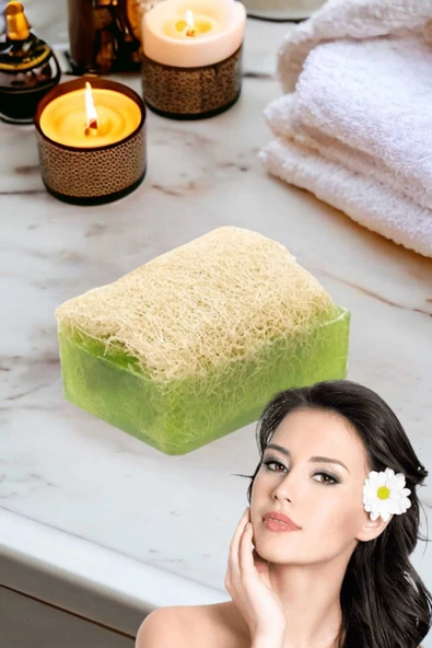 %100 El Yapımı Doğal Kabak Lifli Avokado Sabun 120 Gr - 3