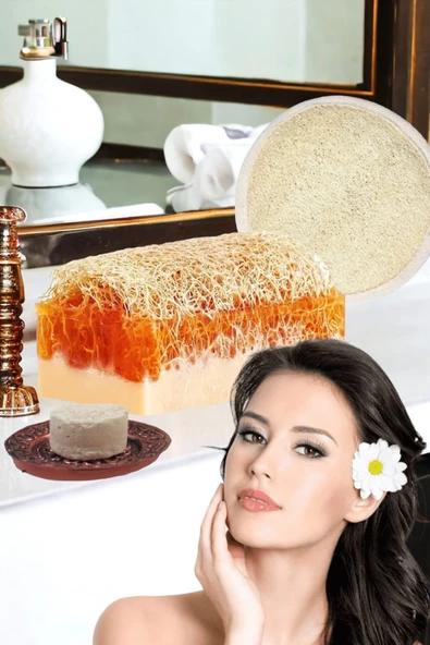 3'lü Yüz Temizleme Leke Akne Ölü Deri Peeling Ruşur Taşı Masaj Etkili Keçi Sütlü Ballı Sabun - 2