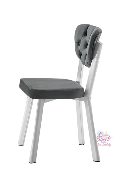 Simge Metal Sandalye Renkli Ayak 2 Li Set Cafe,Restaurant,Mutfak,Salon,Yemek Odası Sandalyesi - 4