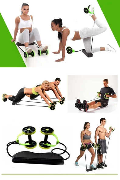 3'lü Set Karın Kası Yapıcı Spor Aleti Kas Germe Güçlendirme 3'lü Pilates Bandı Sayaçlı Atlama Ipi - 2
