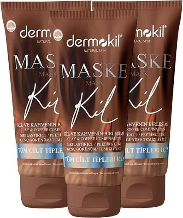 Dermokil Sıkılaştırıcı Genç Görünüm Için Kahve Içerikli Yüz Kil Maskesi 75 ml x 3 Adet