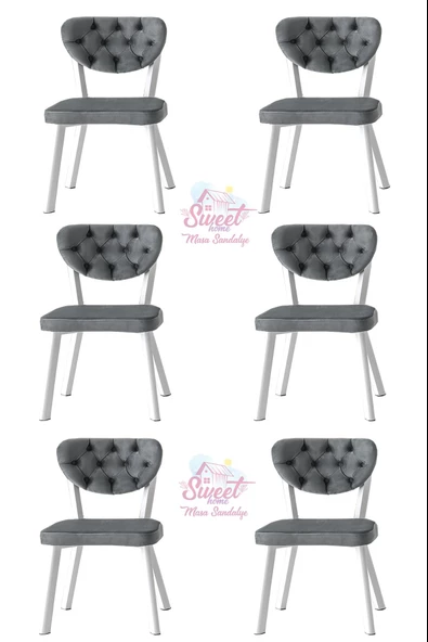 Simge Metal Sandalye Renkli Ayak 6 Lı Set Cafe,Restaurant,Mutfak,Salon,Yemek Odası Sandalyesi