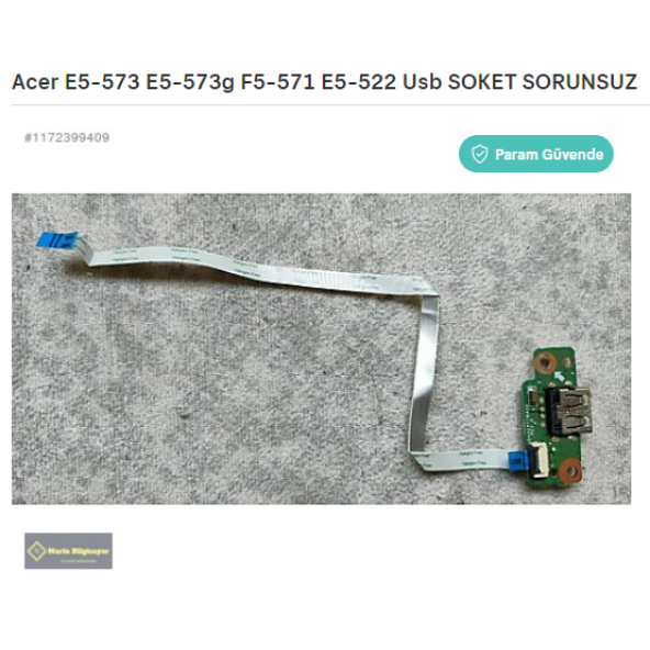 Acer E5-573 E5-573g F5-571 E5-522 Usb SOKET SORUNSUZ