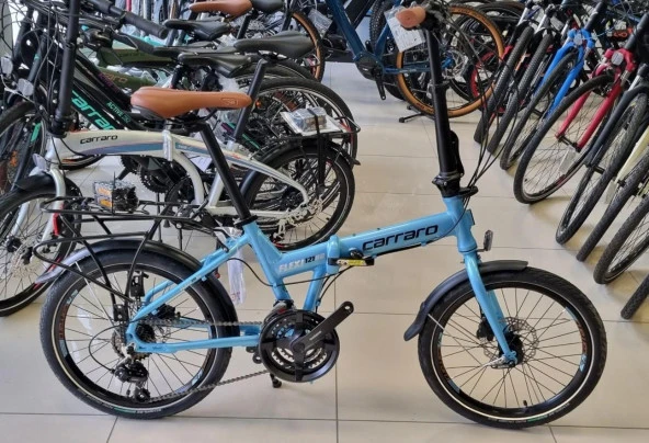Carraro Flexi 121 HD 20" Jant 35 CM 21 Vites Hidrolik Fren Katlanır Bisiklet Mavi - 2