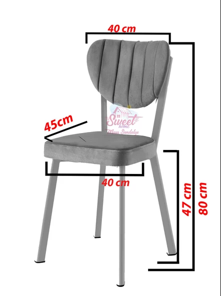 Esinti Metal Sandalye Renkli Ayak 2 Li Set Cafe,Restaurant,Mutfak,Salon,Yemek Odası Sandalyesi - 10