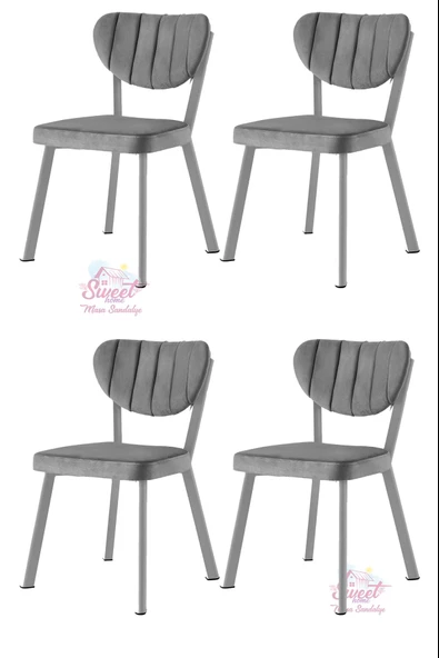 Esinti Metal Sandalye Renkli Ayak 4 Lü Set Cafe,Restaurant,Mutfak,Salon,Yemek Odası Sandalyesi - 8