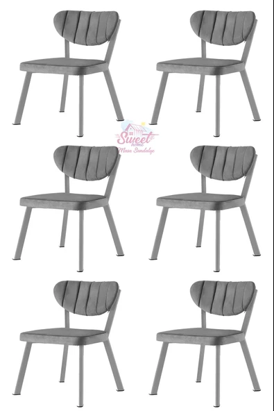 Esinti Metal Sandalye Renkli Ayak 6 Lı Set Cafe,Restaurant,Mutfak,Salon,Yemek Odası Sandalyesi - 8