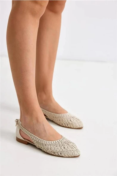 Papuçcity Sprs 02694 Günlük Kadın Hasırlı Babet Ayakkabı - 9