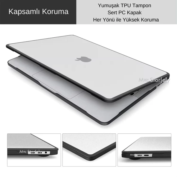 Macbook Air M1 Kılıf 13inç TPU Outdoor (TouchID'li M1 Air) A2337 A2179 A1932 ile Uyumlu - 6