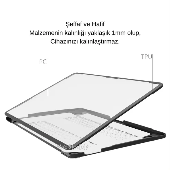 Macbook Air M1 Kılıf 13inç TPU Outdoor (TouchID'li M1 Air) A2337 A2179 A1932 ile Uyumlu - 7