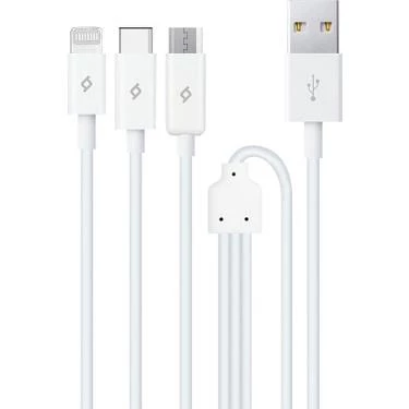 Ttec 2DK7521 Trio Type-C Beyaz Micro USB Şarj Kablosu