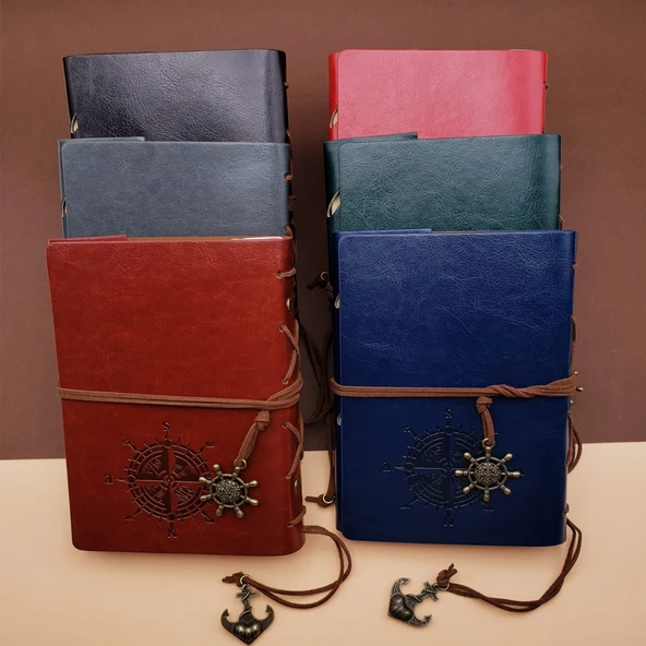 Deri Pusula Tasarımlı Defter - 2