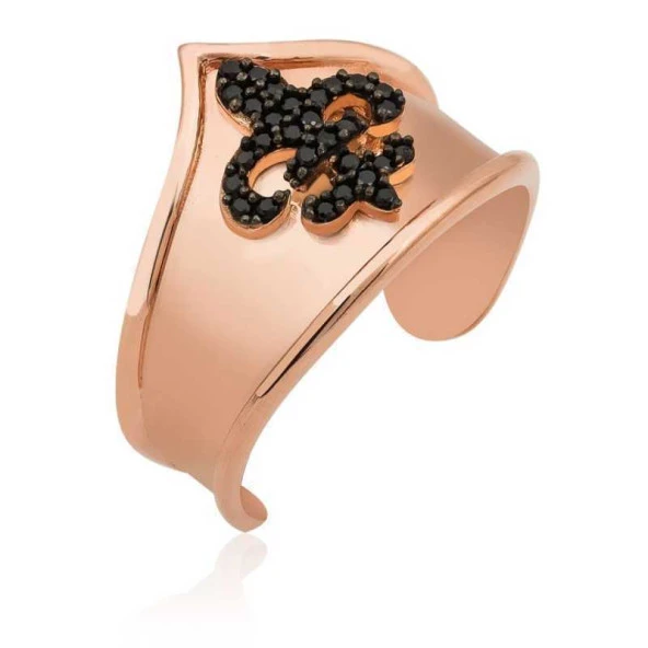 Himarry 925 Ayar Gümüş Rose Desenli Eklem Yüzük - Resim 2