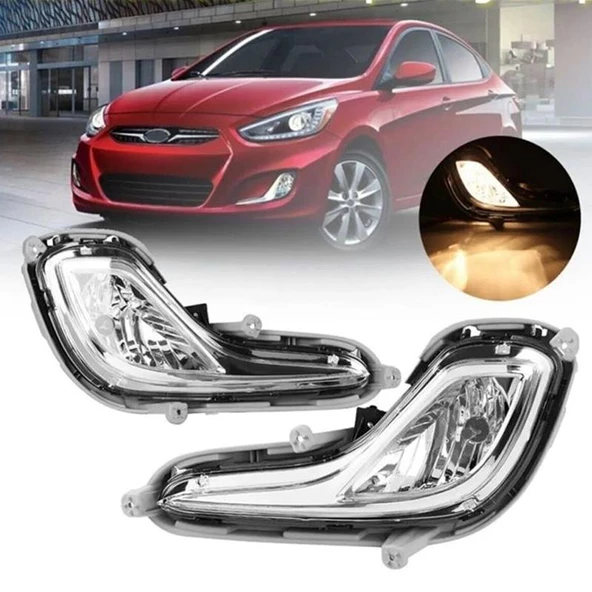 Hyundai Accent Blue Sağ Sol Ön Sis Farı Lambası Ampulsüz Takım 2011-2018