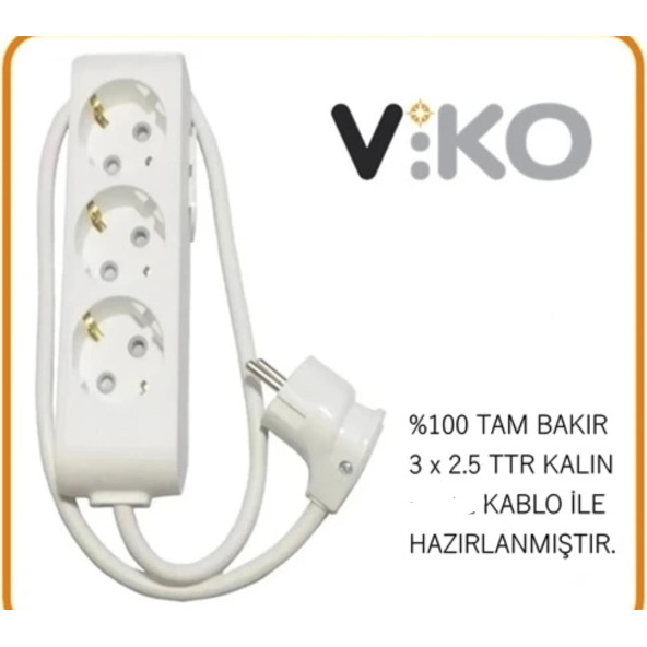 VİKO 3 LÜ 3X2.5 UZATMA SEYYAR KABLO 10 METRE