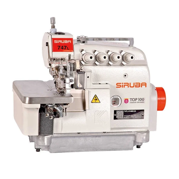 Siruba 747L-514M7-23-BK1/DKLU1-0 4 İplik Kıstırmalı Direct Drive Overlok Makinası ürün görseli 1