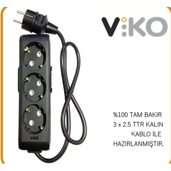 VİKO 3 LÜ 3X2.5 UZATMA SEYYAR KABLO 15 METRE