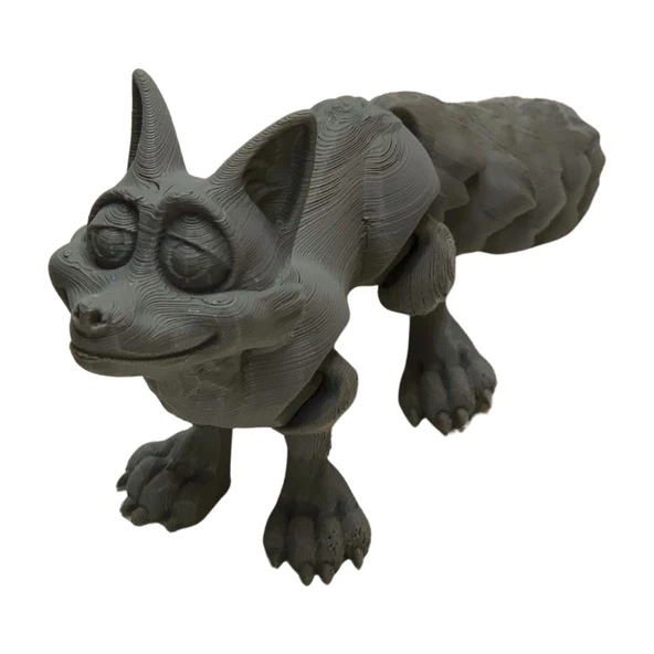 3D Hareketli Tilki Oyuncak - Gri - Resim 2