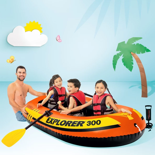 Intex Explorer 300 Şişme Bot Set 211*117*41 (58332) - 6
