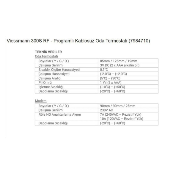 Viessmann 300s Rf Kablosuz Programlı Tpı Oda Termostatı - 2