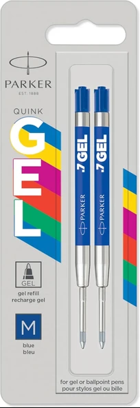 Parker Jel Kalem Refill, Plastik Gövde, 2'li Blister, M uç, Mavi ürün görseli