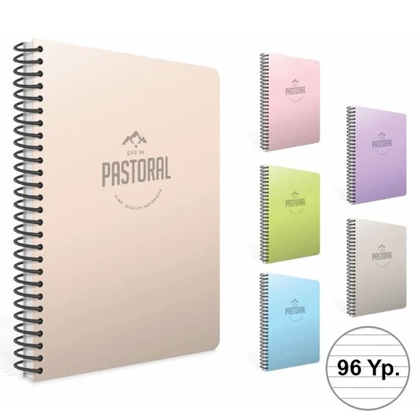Gıpta Pastoral 17x24cm 96yp Spiralli Plastik Kapak Kareli Defter - 1 Adet