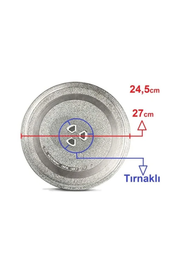 Beko Altus Grundig Mikrodalga Fırın Döner Cam Tabak 27cm Çapında Tırnaklı Tepsi Orijinal