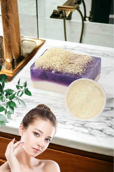 2li Doğal Set Kabak Lifli Keçi Sütü Lavanta Sabun Peeling Bakım Sıkılaştırma Akne Temizleme Yüz Pedi - 3
