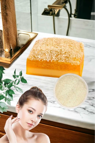 2li Doğal Set Kabak Lifli Keçi Sütü Limon Sabun Peeling Bakım Sıkılaştırma Akne Temizleme Yüz Pedi - 3
