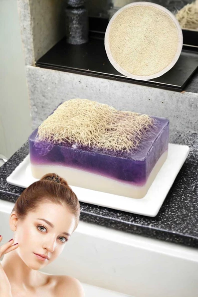 2li Doğal Set Kabak Lifli Keçi Sütü Lavanta Sabun Peeling Bakım Sıkılaştırma Akne Temizleme Yüz Pedi - 4
