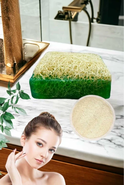 2'li Doğal Set Kabak Lifli Çay Ağacı Sabun Peeling Bakım Sıkılaştırma Akne Temizleme Lifli Yüz Pedi - 3