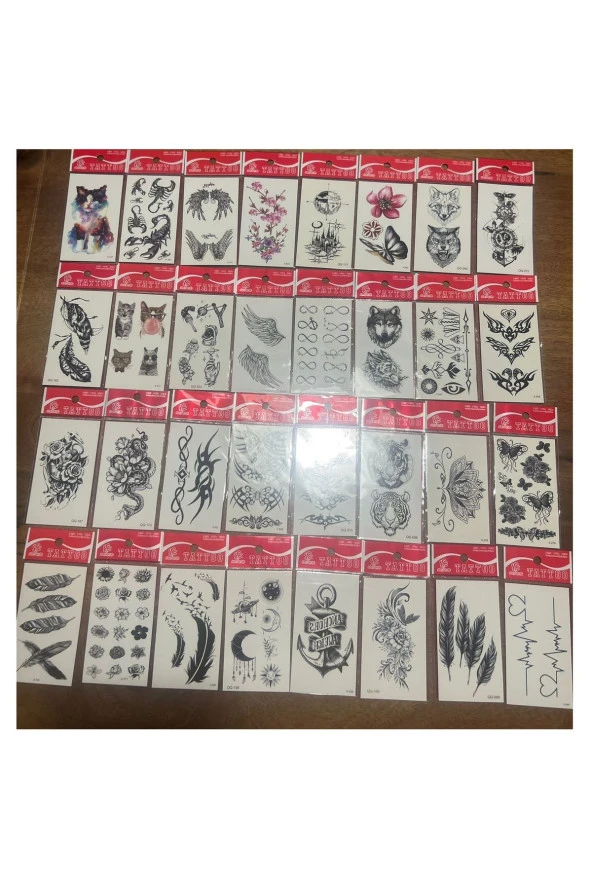 30 adet birden Minimal Yapıştırma Geçici Dövme Seti Seri11 ürün görseli 1