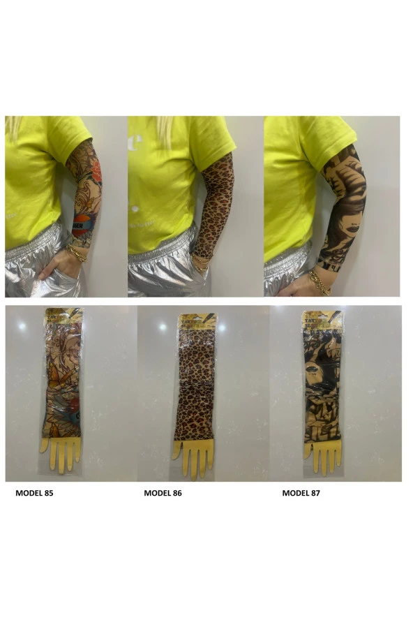 Kızlar Serisi 3 çift 6 adet Giyilebilir Dövme Sleeve tattoo  Set29